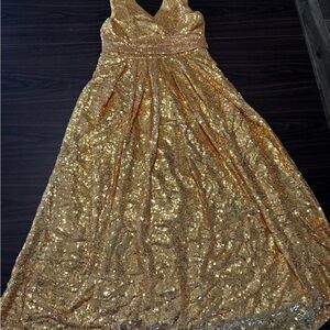 Gold Sequin Evening Gown